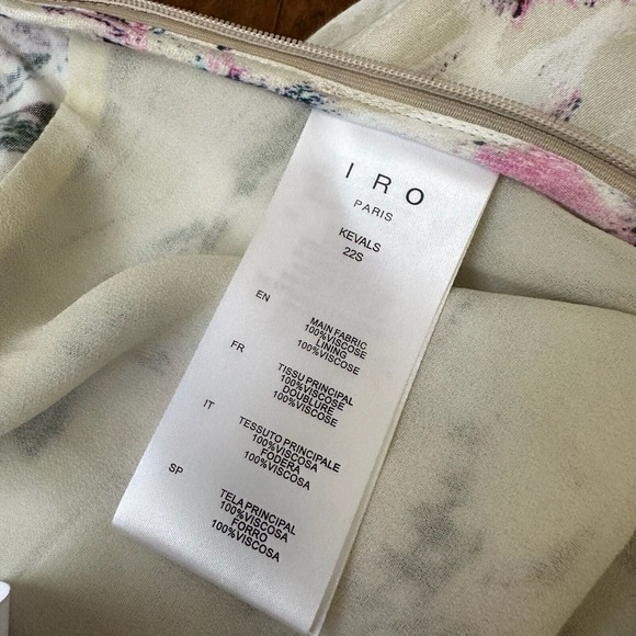 NWT IRO Kevals Printed One-Shoulder Mini Dress in Beige Multicolor - Picture 12 of 15